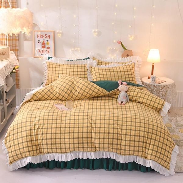 bedding sets simple lattice ruffle comforter set 3/4 piece duvet cover ab side for home single double bed sheets on the be
bedding sets simple lattice ruffle comforter set 3/4 piece duvet cover ab side for home single double bed sheets on the be