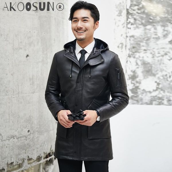 men's leather & faux akoosun winter jacket men genuine duck down warm parka mens sheepskin cuero genuino 1808 my765, Black
men's leather & faux akoosun winter jacket men genuine duck down warm parka mens sheepskin cuero genuino 1808 my765, Black