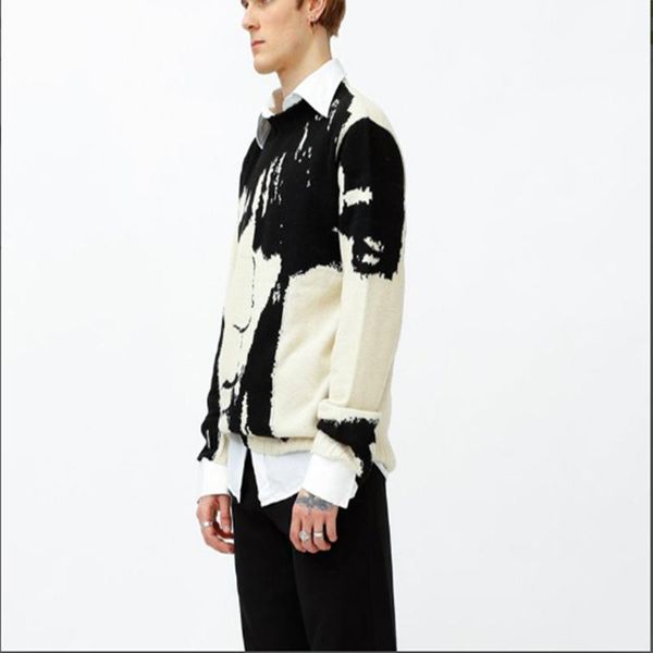 men's sweaters street harajuku portrait sweater 2021 autumn anime print o-neck long sleeve loose pullover casual men knitted, White;black
men's sweaters street harajuku portrait sweater 2021 autumn anime print o-neck long sleeve loose pullover casual men knitted, White;black