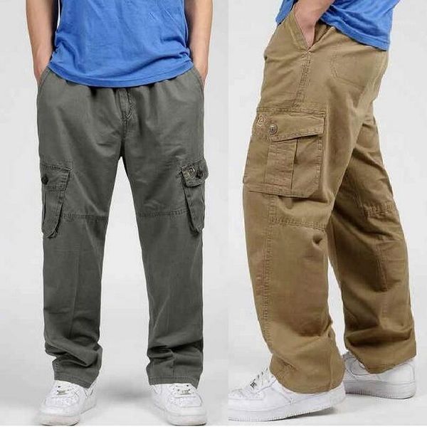 men's cargo pants casual multi pockets military tactical men outwear streetwear straight slacks long, Black
men's cargo pants casual multi pockets military tactical men outwear streetwear straight slacks long, Black