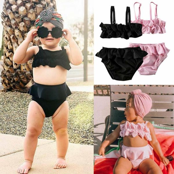 1-5y infant baby girls swimwear kids sling ruffles 2pcs bikini set swimsuit swimming costume summer outfits, Black
1-5y infant baby girls swimwear kids sling ruffles 2pcs bikini set swimsuit swimming costume summer outfits, Black