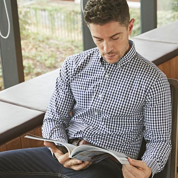men's casual shirts college style shirt long-sleeved plaid slim-fit youth male student, White;black
men's casual shirts college style shirt long-sleeved plaid slim-fit youth male student, White;black