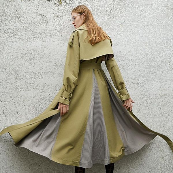 women's trench coats 2021 long coat double breasted fashion skirt windbreaker size spring and autumn women, Tan;black
women's trench coats 2021 long coat double breasted fashion skirt windbreaker size spring and autumn women, Tan;black