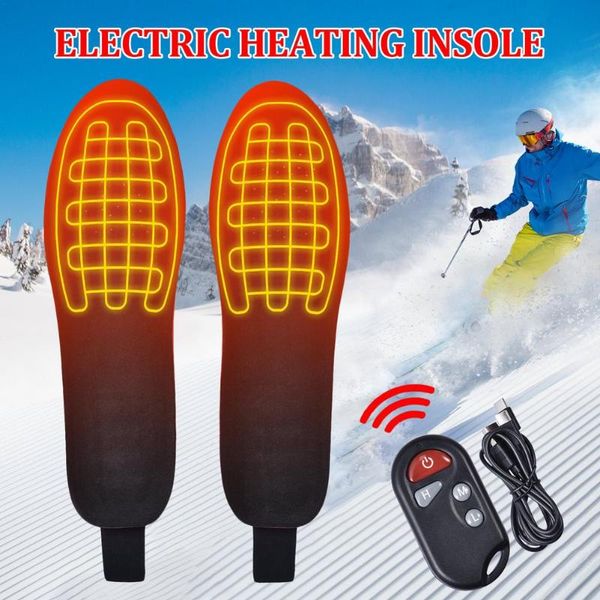 carpets rechargeable winter heated shoe insole foot warmer wireless remote control can be cut outdoor heating insoles unisex