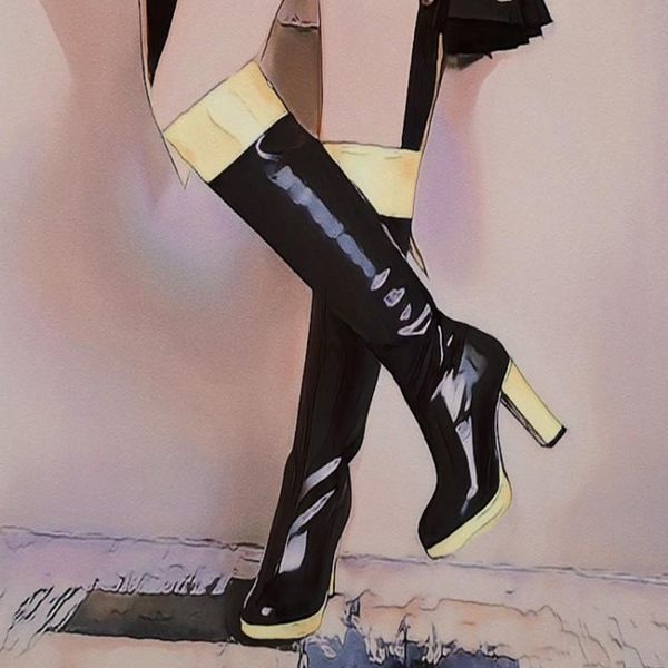 boots color matching women's autumn and winter 2021 pointed thick heel cosplay high large, Black
boots color matching women's autumn and winter 2021 pointed thick heel cosplay high large, Black