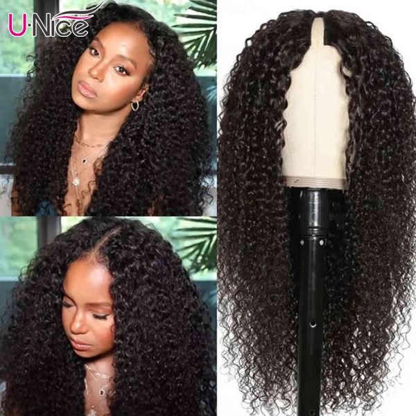 unice hair v part wig peruvian curly human s thin no glue leave out new u blend with your line, Black;brown
unice hair v part wig peruvian curly human s thin no glue leave out new u blend with your line, Black;brown