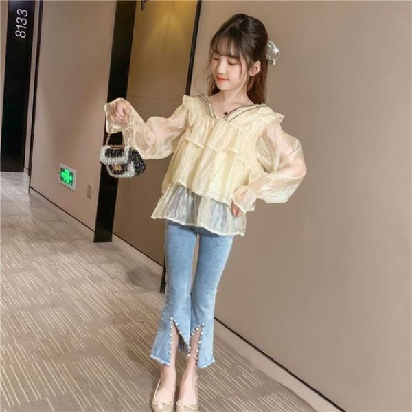children's girls' shirt suit 2021 new korean fashion spring and autumn little girl net red two piece set, White
children's girls' shirt suit 2021 new korean fashion spring and autumn little girl net red two piece set, White