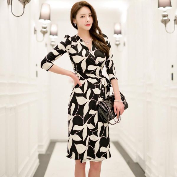wrap dress one piece korean ladies half sleeve v neck elegant print loose party dresses for women clothing, Black;gray
wrap dress one piece korean ladies half sleeve v neck elegant print loose party dresses for women clothing, Black;gray