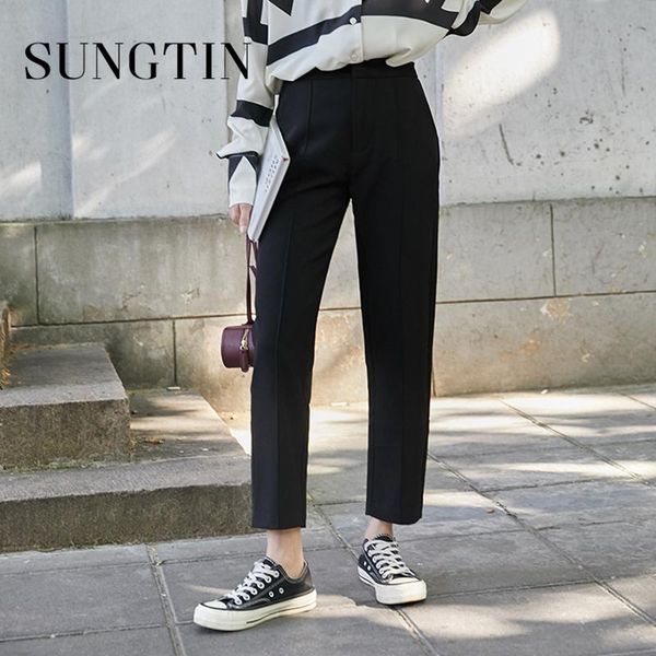 women's pants & capris sungtin casual office lady women high waist straight soft ankle length black loose pencil korean chic spring, Black;white
women's pants & capris sungtin casual office lady women high waist straight soft ankle length black loose pencil korean chic spring, Black;white