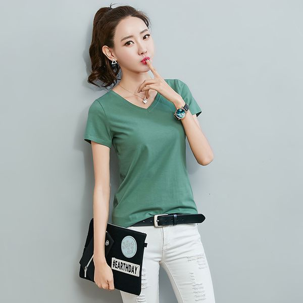 2021 new arrival 10 colors -4xl large size summer t shirt women elastic slim v-neck t-shirt female short sleeve solid tshirt chemise q022, White
2021 new arrival 10 colors -4xl large size summer t shirt women elastic slim v-neck t-shirt female short sleeve solid tshirt chemise q022, White