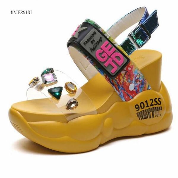 sandals platform women's 2021 super high heel white summer shoes fashion transparent diamond wedge rhinestone, Black
sandals platform women's 2021 super high heel white summer shoes fashion transparent diamond wedge rhinestone, Black