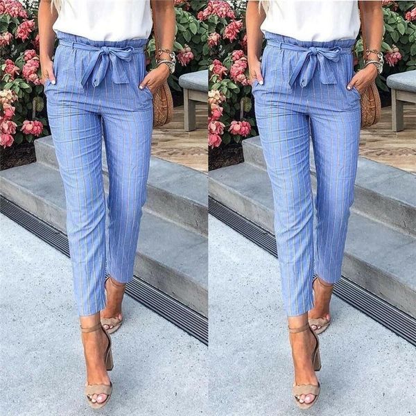 women's pants & capris women ol summer striped straight bow tie high waist stretchy fitness ankle-length lady office chic slim trousers, Black;white
women's pants & capris women ol summer striped straight bow tie high waist stretchy fitness ankle-length lady office chic slim trousers, Black;white