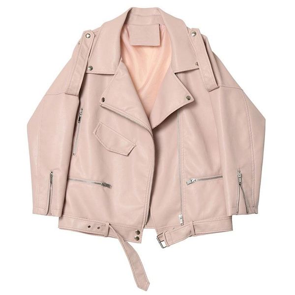 women's leather & faux autumn women soft loose jacket coat turndown collar zipper pu motorcycle overcoat female rivet punk, Black
women's leather & faux autumn women soft loose jacket coat turndown collar zipper pu motorcycle overcoat female rivet punk, Black