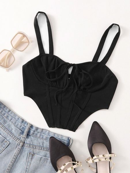 knot detail asymmetrical hem cami r3zf#, White
knot detail asymmetrical hem cami r3zf#, White