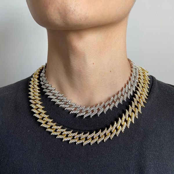 chains alloy hip-hop miami cuban link chain necklace 18mm bling iced out paved rhinestone choker prong punk curb jewelry for men, Silver
chains alloy hip-hop miami cuban link chain necklace 18mm bling iced out paved rhinestone choker prong punk curb jewelry for men, Silver