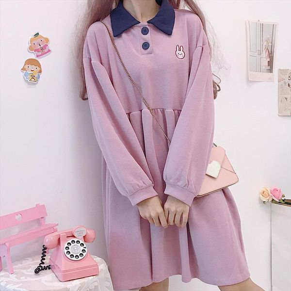 casual dresses harajuku embroidered dress female 2021 autumn thick loose lapel long sleeve cotton college style, Black;gray
casual dresses harajuku embroidered dress female 2021 autumn thick loose lapel long sleeve cotton college style, Black;gray