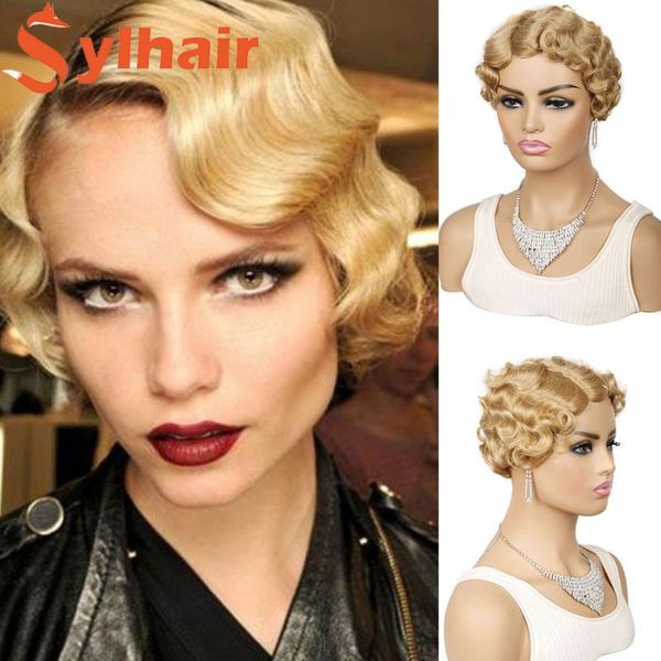 synthetic wigs sylhair finger wave retro style short wig 1920's flapper hairstyles for women machine made, Black
synthetic wigs sylhair finger wave retro style short wig 1920's flapper hairstyles for women machine made, Black