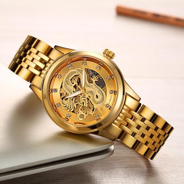 wristwatches brand-name mechanical watches golden dragon men's watch hollow, Slivery;brown
wristwatches brand-name mechanical watches golden dragon men's watch hollow, Slivery;brown