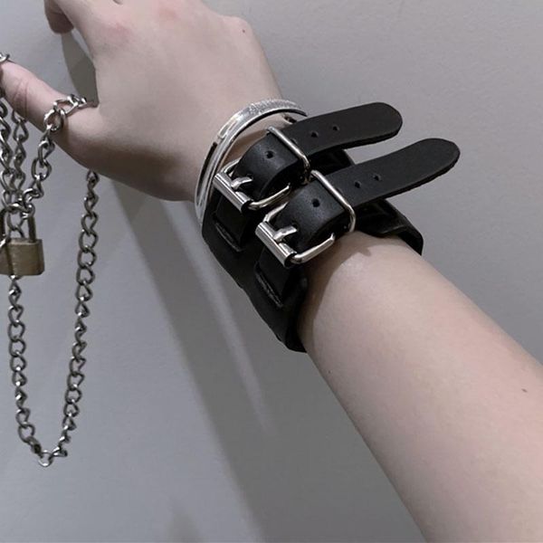 charm bracelets vintage punk wide wristband leather jewelry hiphop rock adjustable pin buckle & bangles for women, Golden;silver
charm bracelets vintage punk wide wristband leather jewelry hiphop rock adjustable pin buckle & bangles for women, Golden;silver