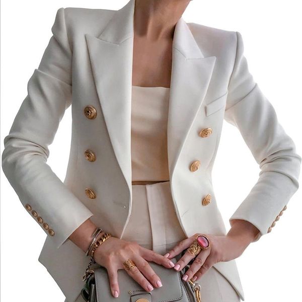 women's suits & blazers fashion women blazer coat solid double breasted office lady elegant and jackets long sleeve notched female jack, White;black
women's suits & blazers fashion women blazer coat solid double breasted office lady elegant and jackets long sleeve notched female jack, White;black