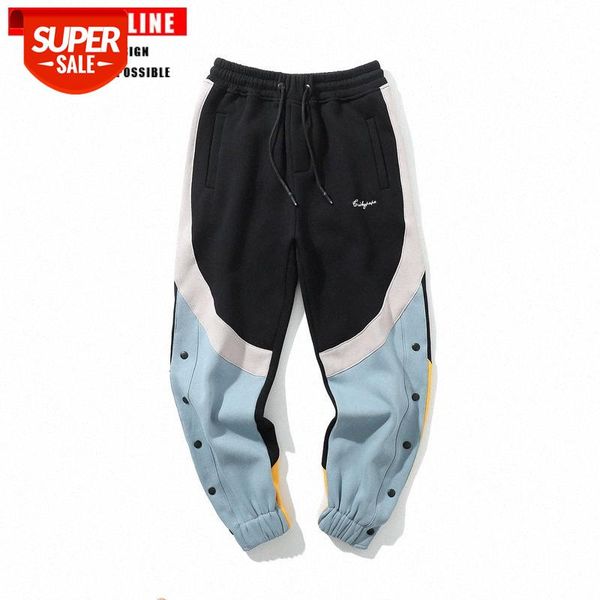 tkpa street men's sweatpants stitching contrasting side buttons fleece men #i591, Black
tkpa street men's sweatpants stitching contrasting side buttons fleece men #i591, Black