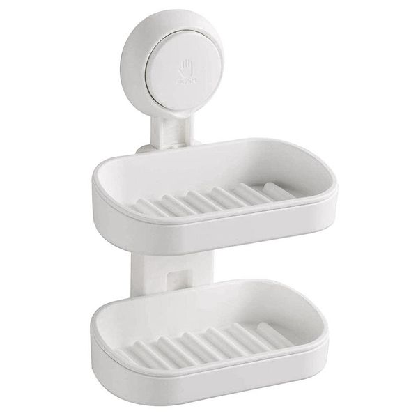 double-layer soap dish suction cup shower rack, powerful bathroom soap box, no perforation, drainage design
double-layer soap dish suction cup shower rack, powerful bathroom soap box, no perforation, drainage design