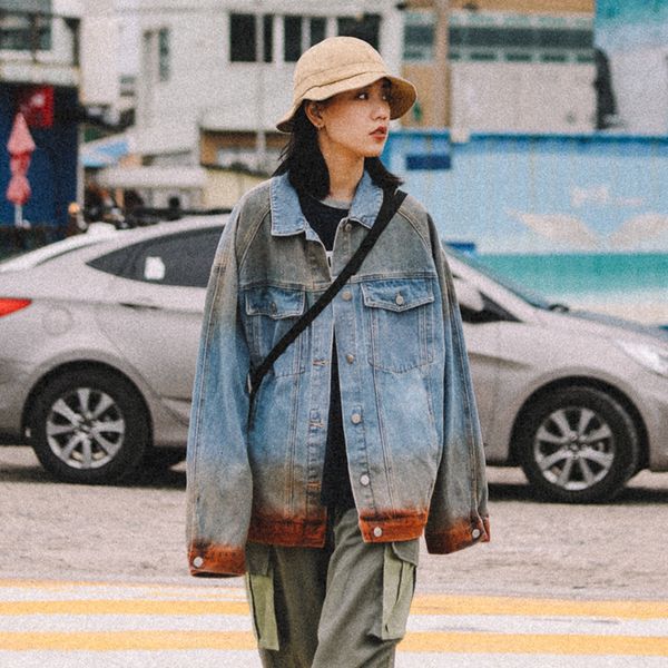 women's jackets coat retro gradient jeans with a lapel, summer jacket, lapel temper, 9w5b, Black;brown
women's jackets coat retro gradient jeans with a lapel, summer jacket, lapel temper, 9w5b, Black;brown