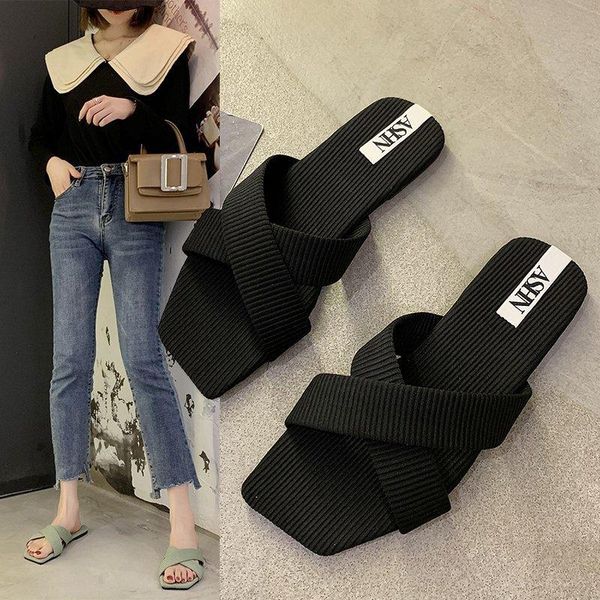 slippers 2021 spring summer women net red super fire cross straps casual flat sandals wild outer wear beach shoes, Black
slippers 2021 spring summer women net red super fire cross straps casual flat sandals wild outer wear beach shoes, Black