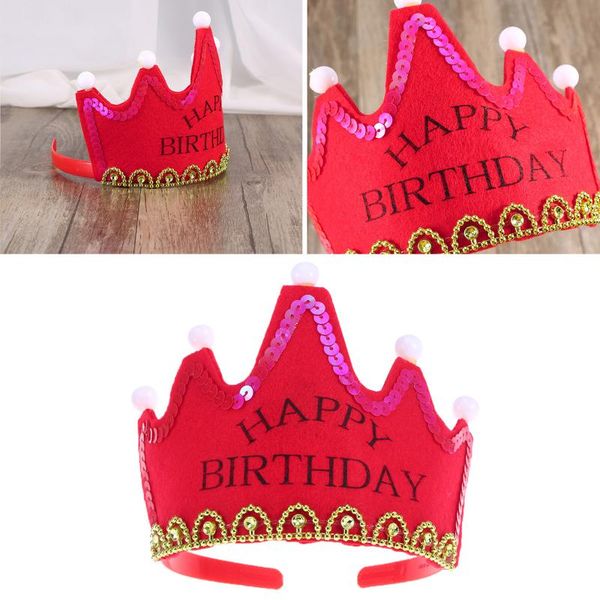 party hats led light birthday crown king caps for kids ) - red color
party hats led light birthday crown king caps for kids ) - red color