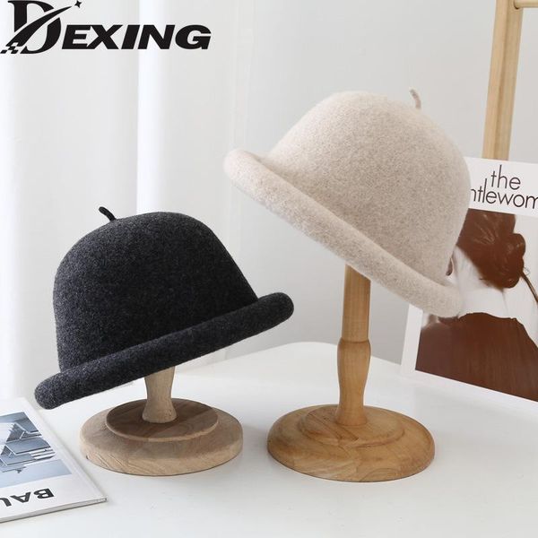 wide brim hats 2021 autumn winter real wool bucket hat female japanese pure color simple curling fisherman top, Blue;gray
wide brim hats 2021 autumn winter real wool bucket hat female japanese pure color simple curling fisherman top, Blue;gray