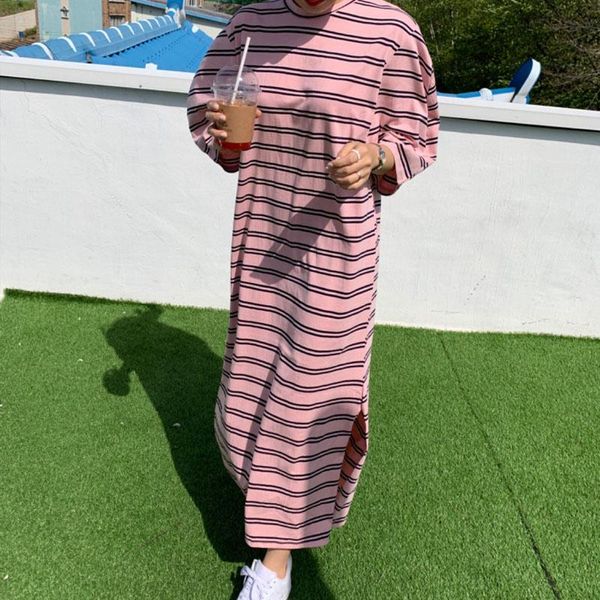 casual dresses women short sleeve dress striped straight slim loose wide waist retro side-slit daily korean fashion office lady, Black;gray
casual dresses women short sleeve dress striped straight slim loose wide waist retro side-slit daily korean fashion office lady, Black;gray