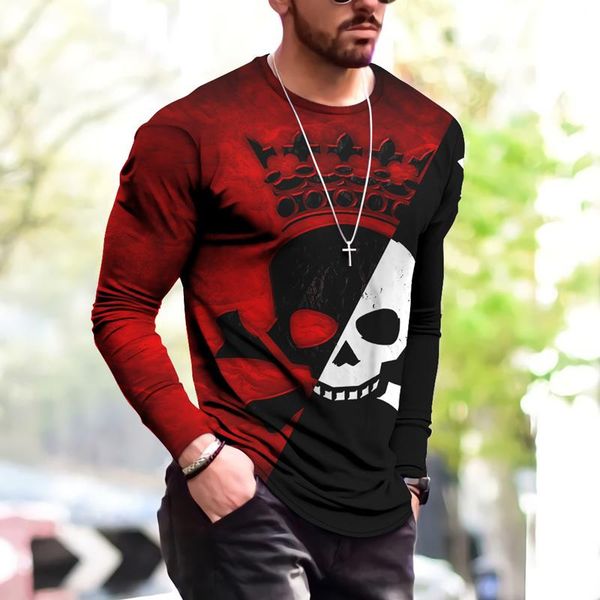 men's hoodies & sweatshirts crown skull camouflage 3d printing long sleeved t shirt fashion o neck sweatshirt punk hip hop style 2021 a, Black 
men's hoodies & sweatshirts crown skull camouflage 3d printing long sleeved t shirt fashion o neck sweatshirt punk hip hop style 2021 a, Black