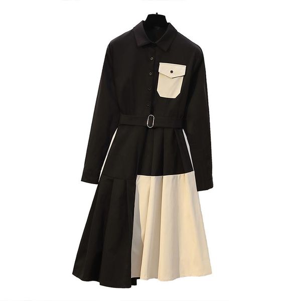casual dresses large size ladies' autumn outfit western style long sleeve color matching dress office fashion vestido business clothes, Black;gray
casual dresses large size ladies' autumn outfit western style long sleeve color matching dress office fashion vestido business clothes, Black;gray