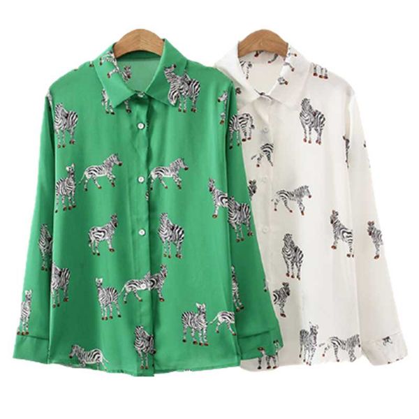 women's blouses & shirts fashion zebra print lapel shirt spring autumn women long sleeve office blouse elegant lady casual loose street, White
women's blouses & shirts fashion zebra print lapel shirt spring autumn women long sleeve office blouse elegant lady casual loose street, White