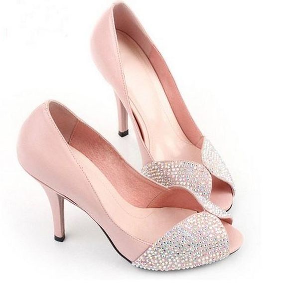 dress shoes 2021 luxury fashion pink diamond rhinestone sparkling 8.5cm high heel peep toe wedding, Black
dress shoes 2021 luxury fashion pink diamond rhinestone sparkling 8.5cm high heel peep toe wedding, Black