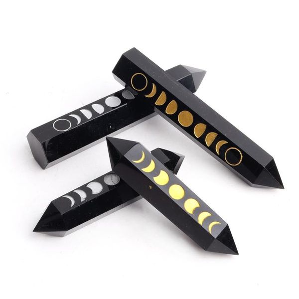 decorative objects & figurines 1pc natural black obsidian point moon phase change symbol carving quartz wand crystal stone obelisk healing h
decorative objects & figurines 1pc natural black obsidian point moon phase change symbol carving quartz wand crystal stone obelisk healing h