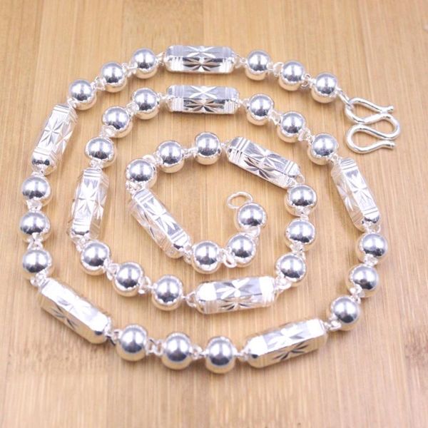 new fine pure s925 sterling silver chain women men 8mm smooth bead link necklace 55cm 45-47g 22inch
new fine pure s925 sterling silver chain women men 8mm smooth bead link necklace 55cm 45-47g 22inch