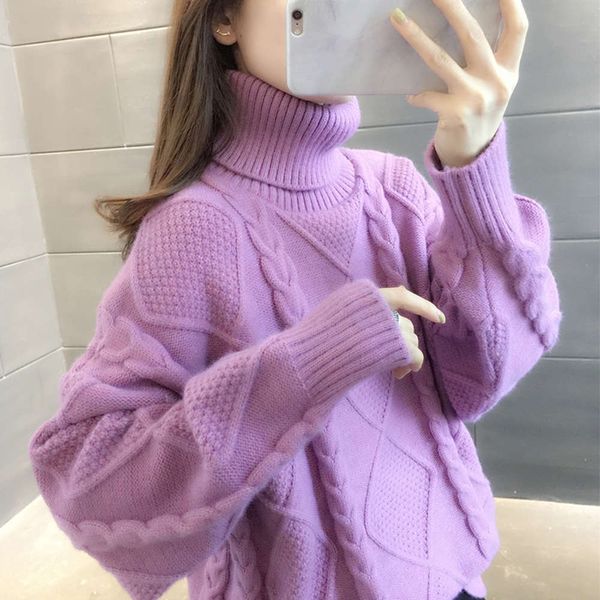 new high collar sweater for women in autumn and winter 2021, White;black
new high collar sweater for women in autumn and winter 2021, White;black