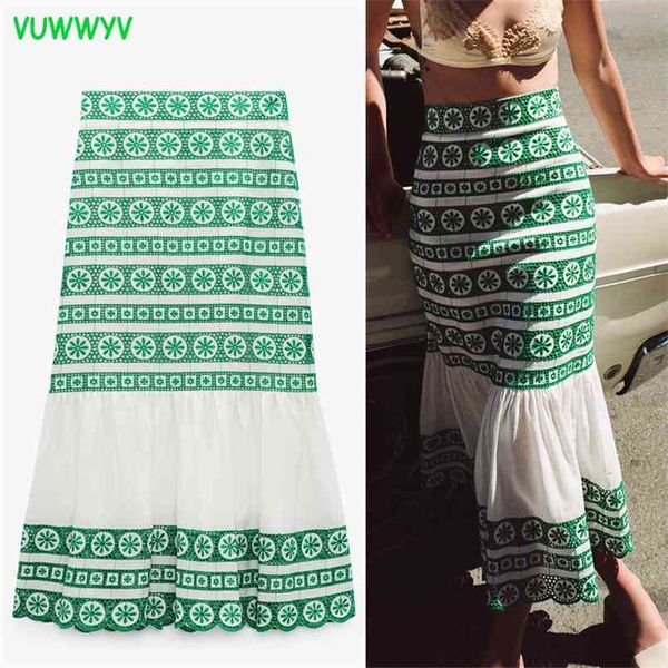 vuwwyv za women green ruffle skirt embroidery long summer high waisted woman s vintage midi pleated 210708, Black
vuwwyv za women green ruffle skirt embroidery long summer high waisted woman s vintage midi pleated 210708, Black