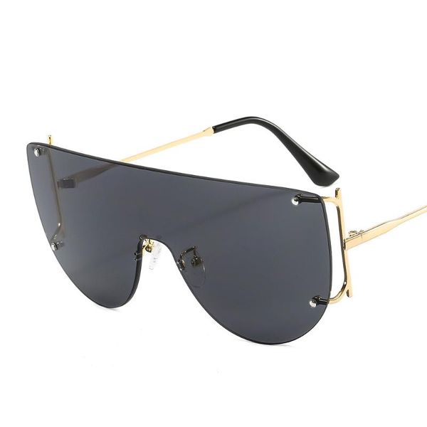 fashion sunglasses frames frameless metal one piece large frame versatile driving, Black
fashion sunglasses frames frameless metal one piece large frame versatile driving, Black