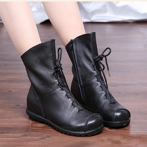 boots 2021 women genuine leather winter snow vintage ankle comfortable flat casual shoes botas mujer, Black
boots 2021 women genuine leather winter snow vintage ankle comfortable flat casual shoes botas mujer, Black