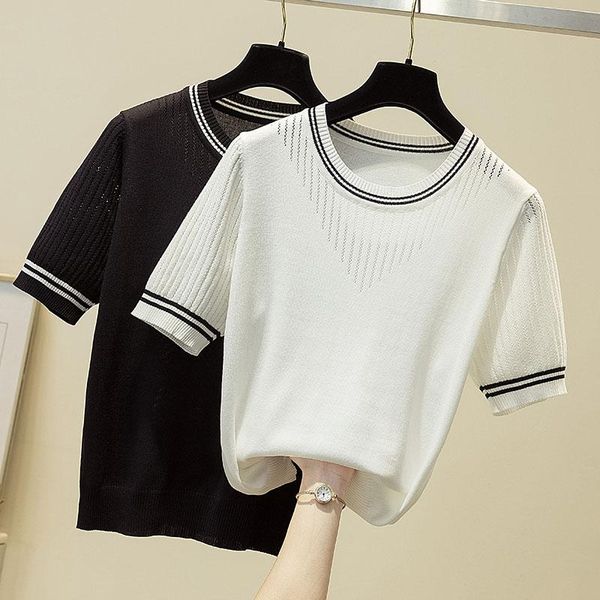 women's t-shirt ljsxls black white summer thin knitted tshirts women 2021 korean casual elasticity short sleeve t shirt hollow out fema
women's t-shirt ljsxls black white summer thin knitted tshirts women 2021 korean casual elasticity short sleeve t shirt hollow out fema