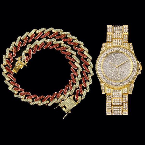 chokers iced out chain necklace watch set miami cuban link men chains choker rapper hip hop jewelry accessories width 13mm, Golden;silver
chokers iced out chain necklace watch set miami cuban link men chains choker rapper hip hop jewelry accessories width 13mm, Golden;silver