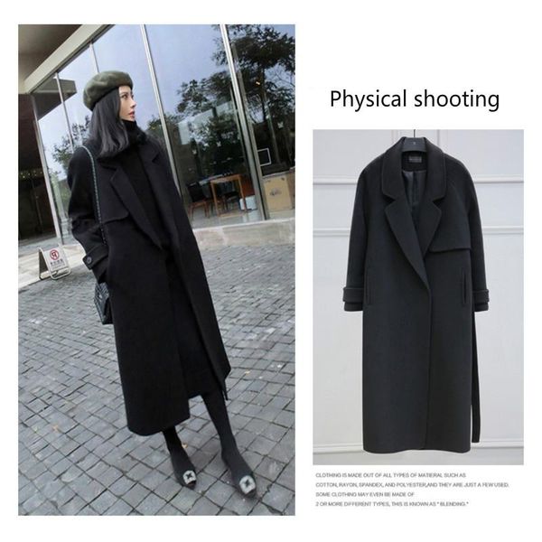 women's trench coats xuxi women over the knee black cashmere wool windbreaker double sided streetwear wide-waisted coat spring autumn 2, Tan;black
women's trench coats xuxi women over the knee black cashmere wool windbreaker double sided streetwear wide-waisted coat spring autumn 2, Tan;black