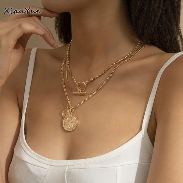 pendant necklaces vintage multi layer portrait coin thick chain ot buckle necklace bohemian collar choker fashion, Silver
pendant necklaces vintage multi layer portrait coin thick chain ot buckle necklace bohemian collar choker fashion, Silver