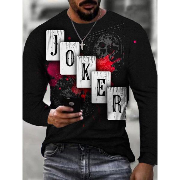 men's t-shirts spring casual round neck long sleeve tee 2022 pattern poker printed t shirts autumn fashion streetwear shirt for male, White;black
men's t-shirts spring casual round neck long sleeve tee 2022 pattern poker printed t shirts autumn fashion streetwear shirt for male, White;black