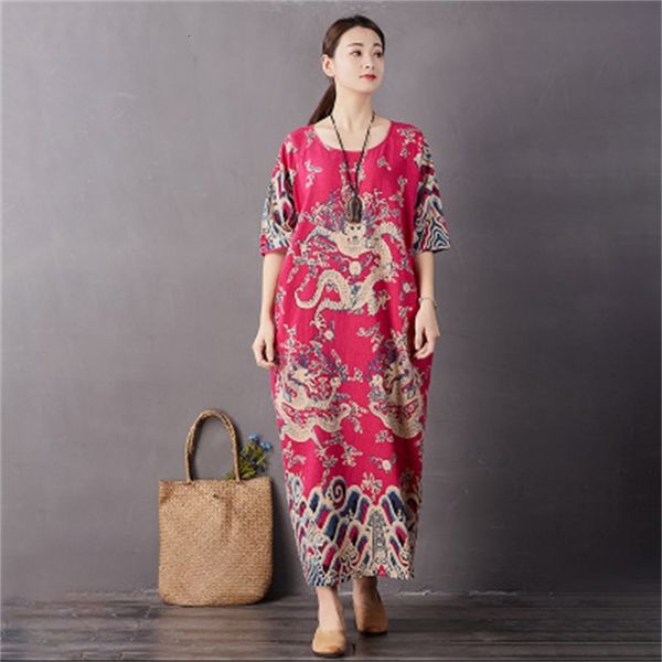 dragon totem impression cotton and flax loose retro dress long 94v0, Black;gray
dragon totem impression cotton and flax loose retro dress long 94v0, Black;gray