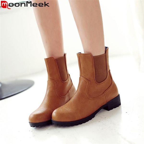 boots moonmeek big size 34-43 fashion ankle round toe slip on low heels female simple autumn winter women 2021, Black
boots moonmeek big size 34-43 fashion ankle round toe slip on low heels female simple autumn winter women 2021, Black