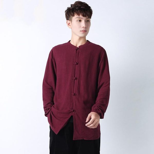 ethnic clothing traditional chinese for men tang suit plus size hanfu clothes linen harajuku long sleeve coats male 30616, Red 
ethnic clothing traditional chinese for men tang suit plus size hanfu clothes linen harajuku long sleeve coats male 30616, Red