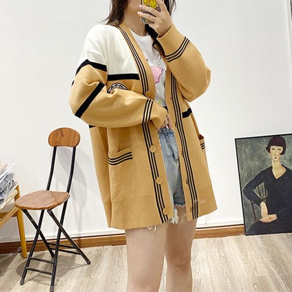women's knits & tees women knit striped cardigan v-neck long sleeve single breasted preppy style pockets autumn winter ladies knitted s, White
women's knits & tees women knit striped cardigan v-neck long sleeve single breasted preppy style pockets autumn winter ladies knitted s, White